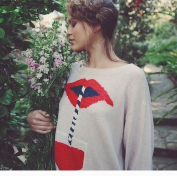 WILDFOX Suck It Up Dinner Party Sweater Vintage Lace Size XS - Picture 3 of 15